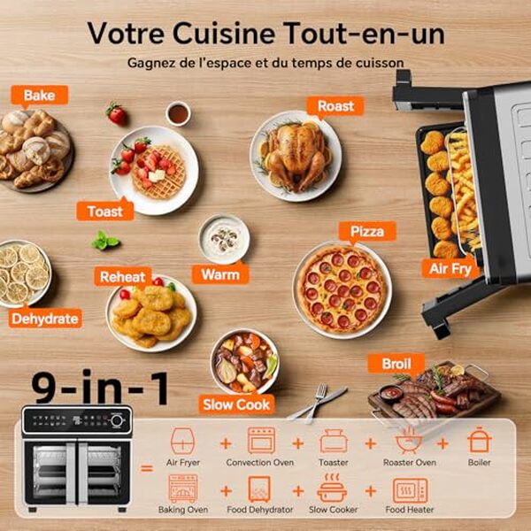 Test de la friteuse air fryer EMPHSISM 23L XXL : performance et polyvalence au rendez-vous pour des plats savoureux et sains.