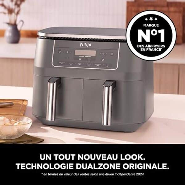 Découvrez notre analyse approfondie de la Ninja Air Fryer Dual Zone DZ300EU : efficacité, capacité et fonctionnalités. Idéal pour une cuisson saine et savoureuse.