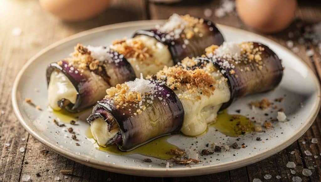 Recette de rouleaux d'aubergines à la fontina