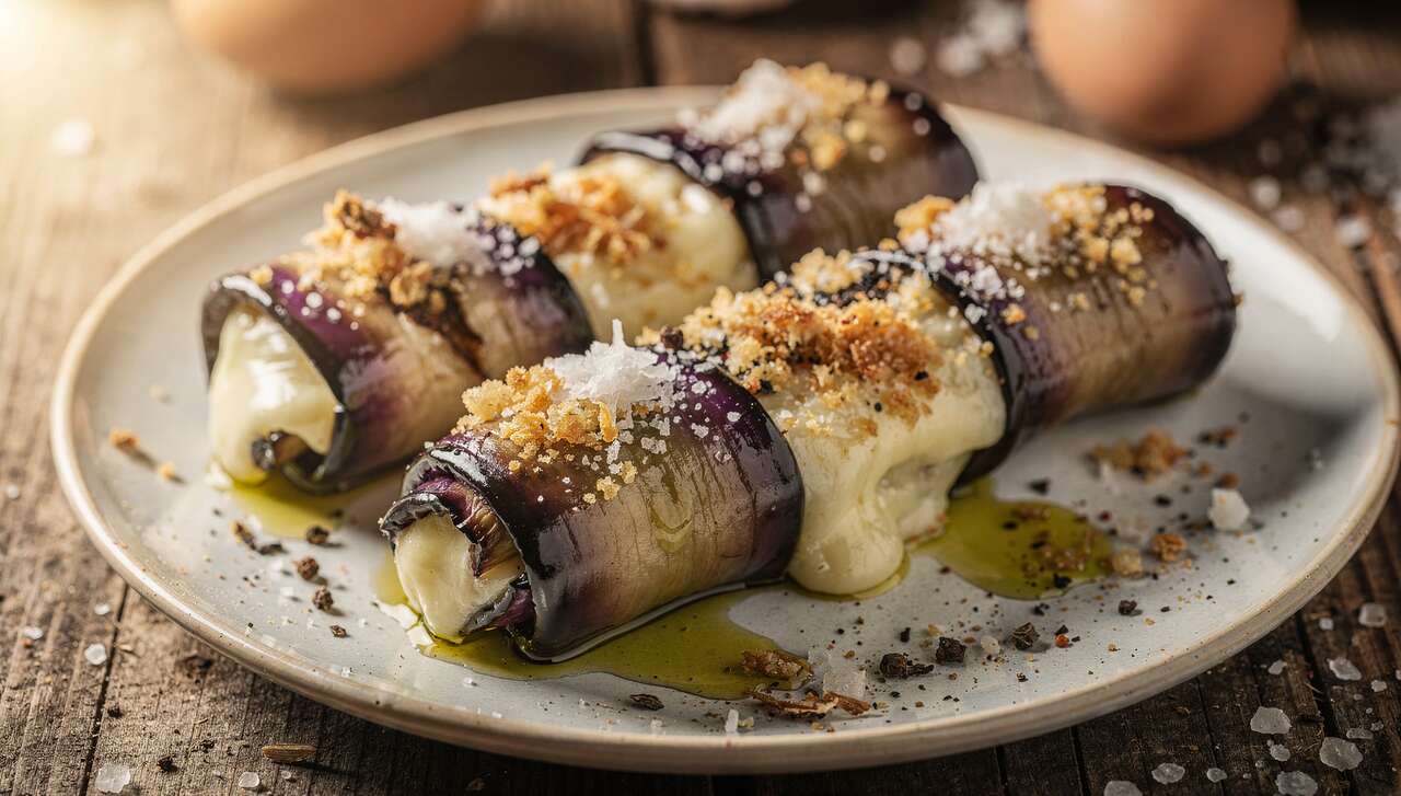 Recette de rouleaux d'aubergines à la fontina