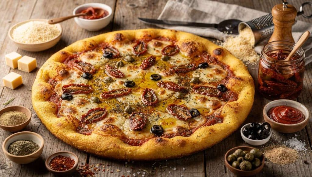 Recette originale : pizza de polenta savoureuse