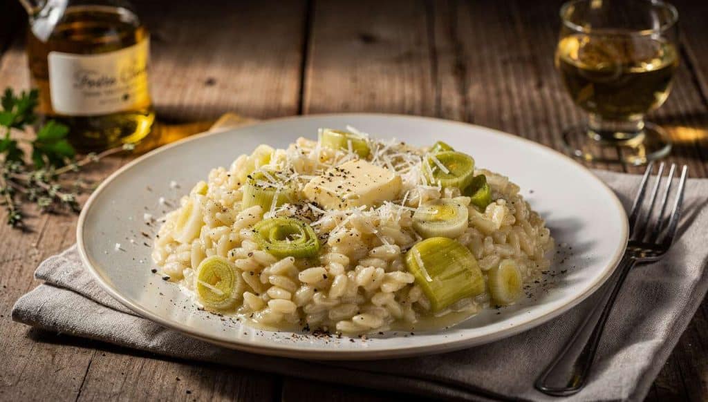 Recette traditionnelle : risotto aux poireaux italien
