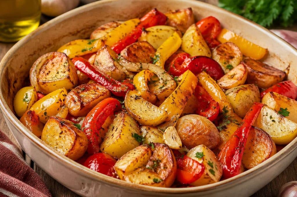 Recette italienne : pommes de terre et poivrons