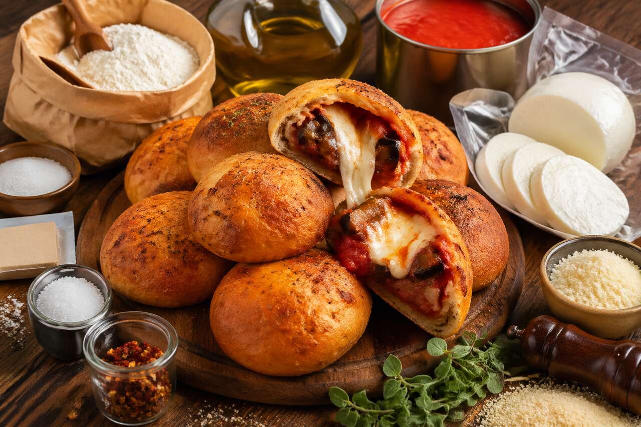 Petites bombes de pizza aux aubergines : une recette savoureuse et facile