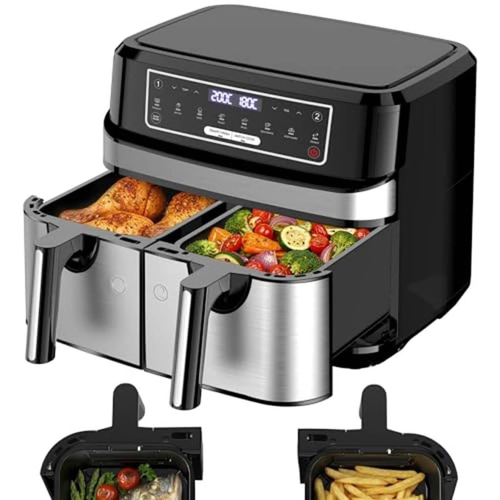Test : friteuse à air double compartiment 9L, puissance 2600W