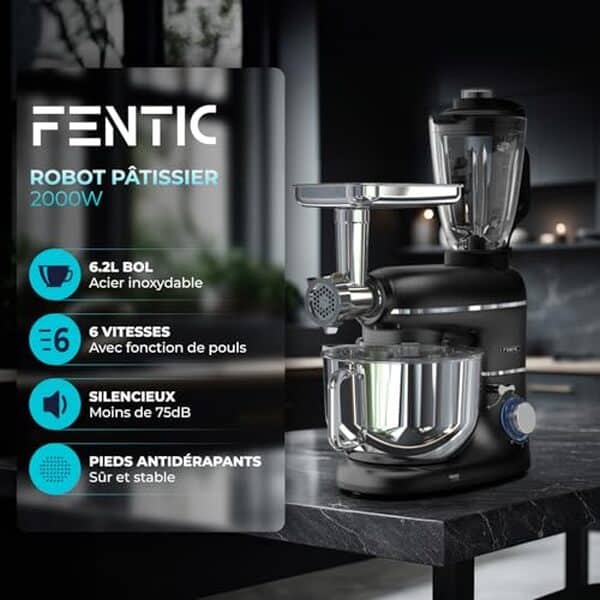 Découvrez notre test du robot pâtissier Fentic 6 en 1 : analysez sa puissance et polyvalence pour une cuisine réussie à chaque utilisation