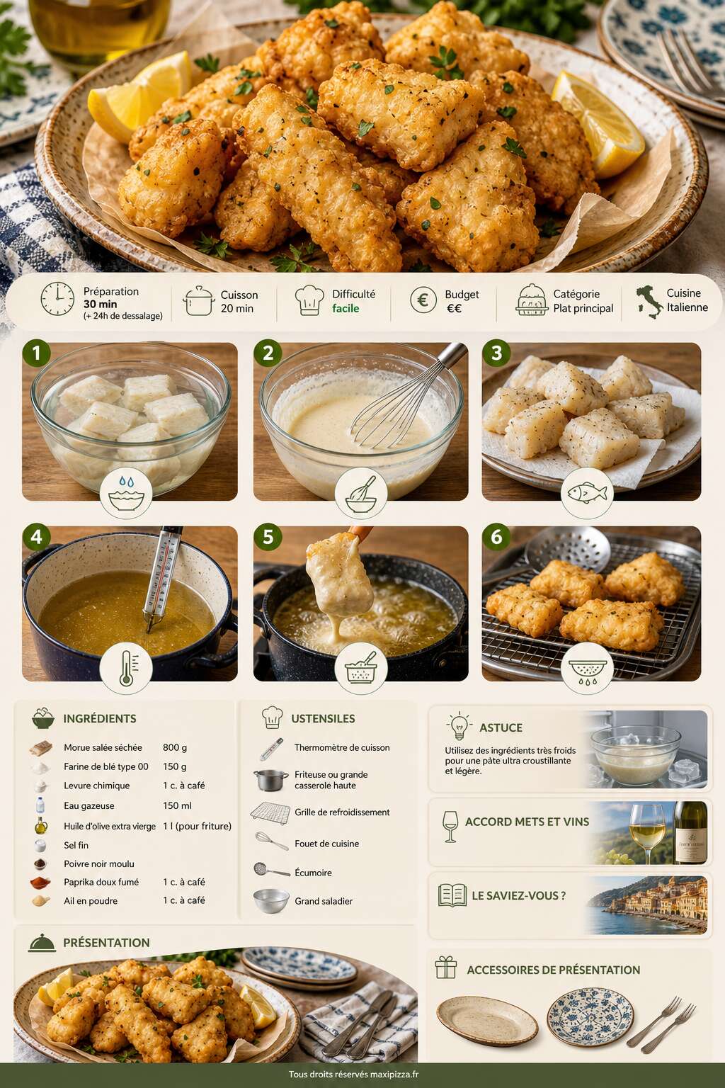 Fiche recette Morue Frite à l'Italienne : recette Traditionnelle Fiche recette Morue Frite à l'Italienne : recette Traditionnelle