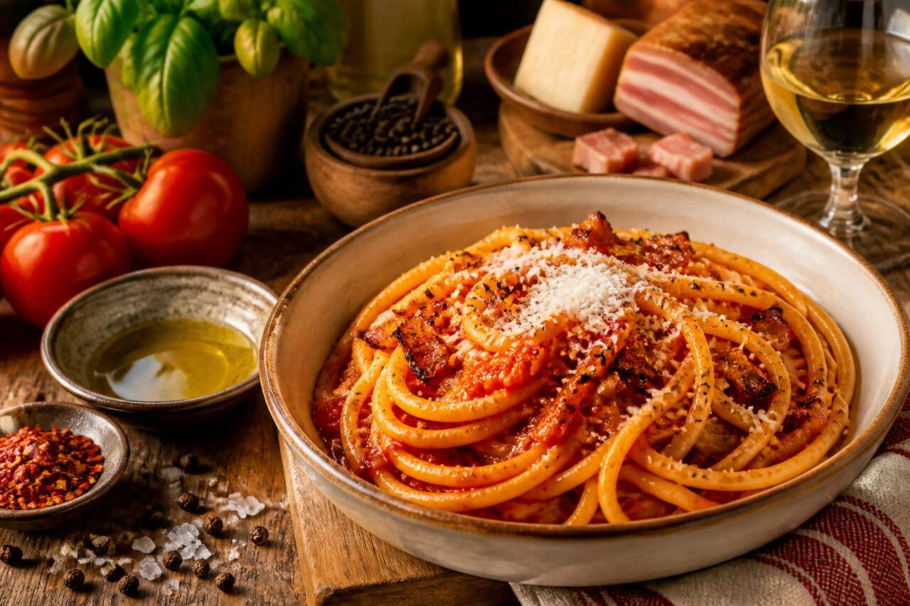 Recette de Bucatini all'Amatriciana : un classique italien à découvrir