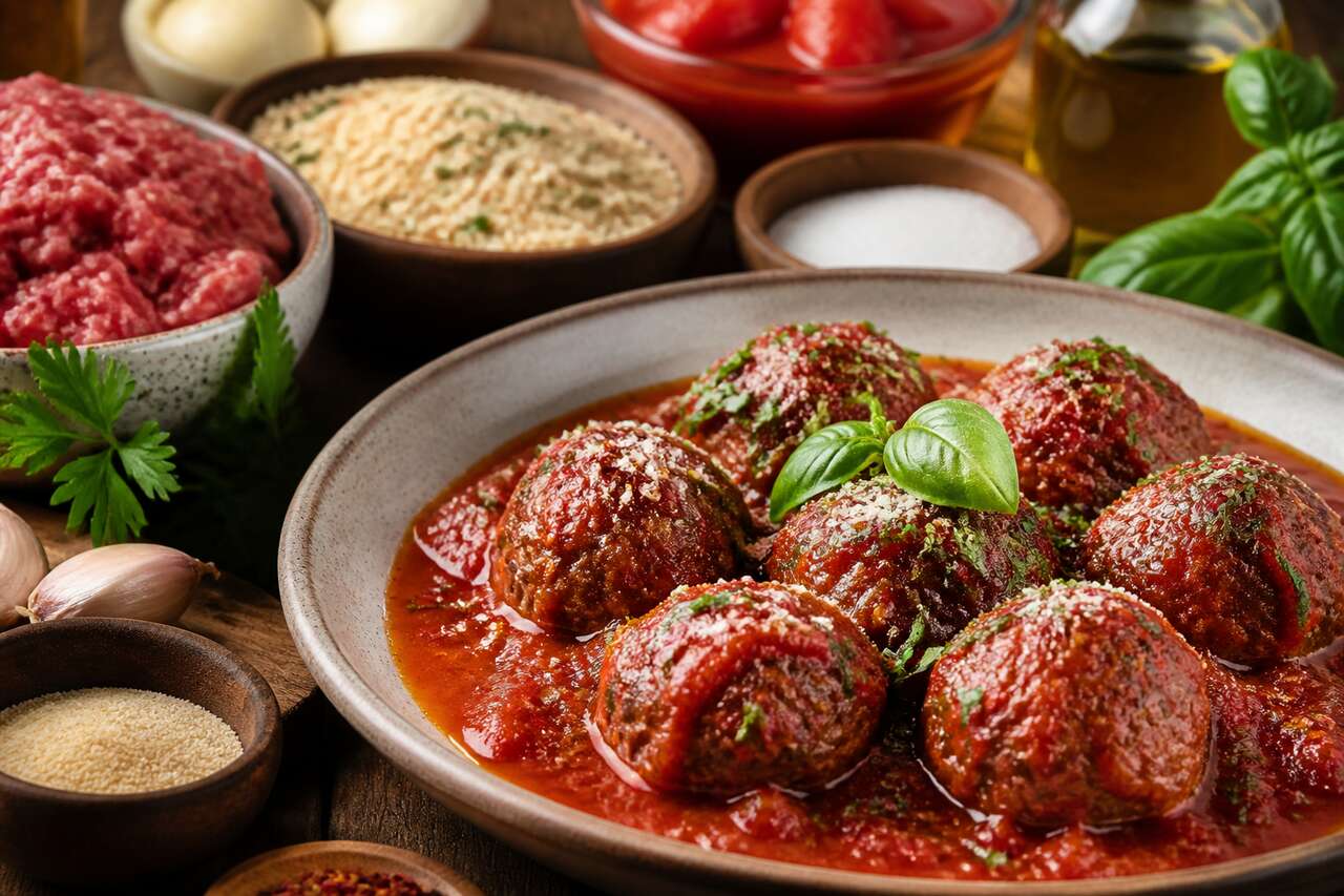 Recette de boulettes de viande à la sauce tomate - cuisine italienne