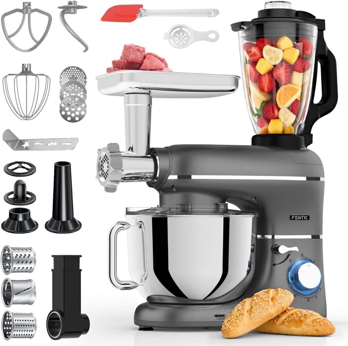 Test : robot pâtissier Fentic 2000W 6 en 1 multifonctions