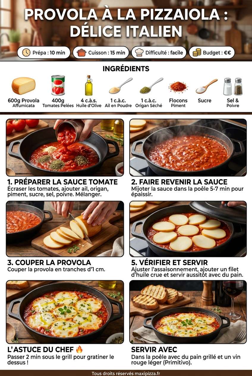 Fiche recette Recette provola à la pizzaiola : délice italien Fiche recette Recette provola à la pizzaiola : délice italien