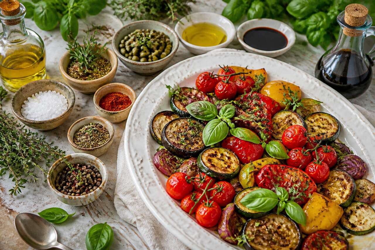 Légumes d'été rôtis à l'italienne : une recette savoureuse au four