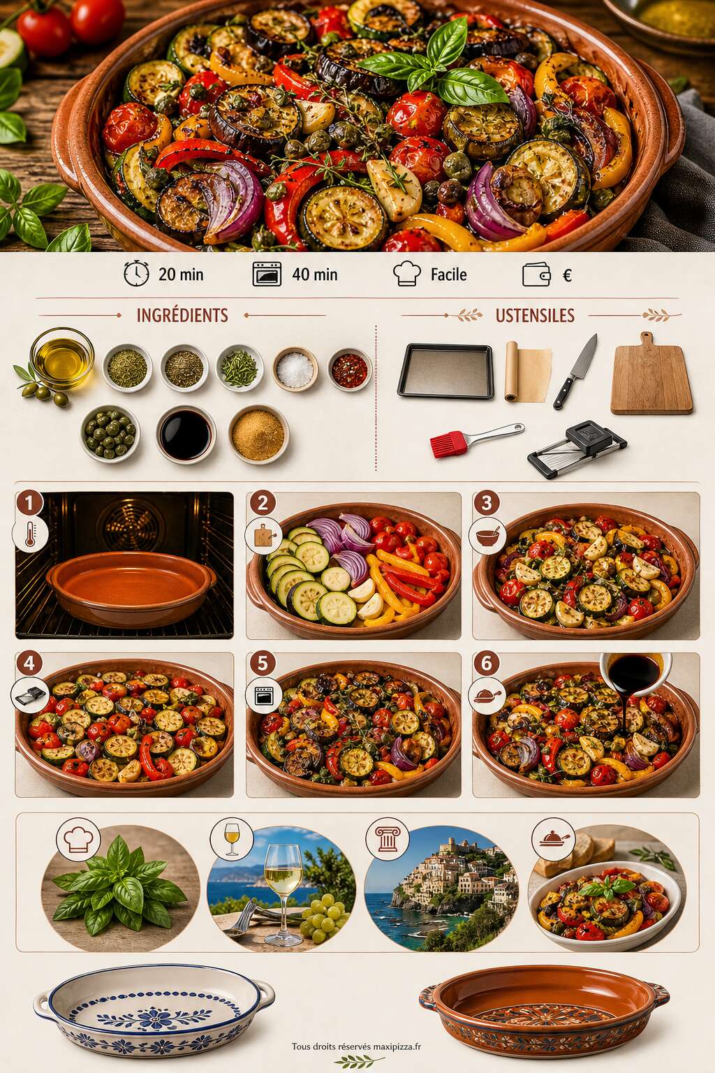 Fiche recette L&eacute;gumes d'&eacute;t&eacute; r&ocirc;tis &agrave; l'italienne : une recette savoureuse au four