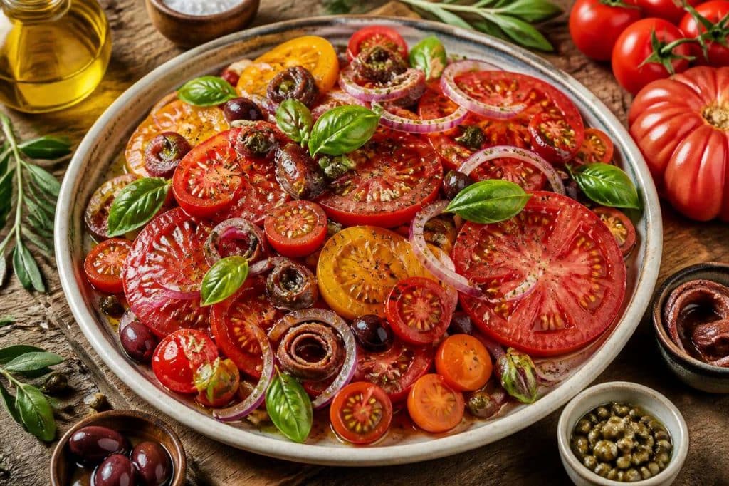 Recette italienne : salade de tomates savoureuse
