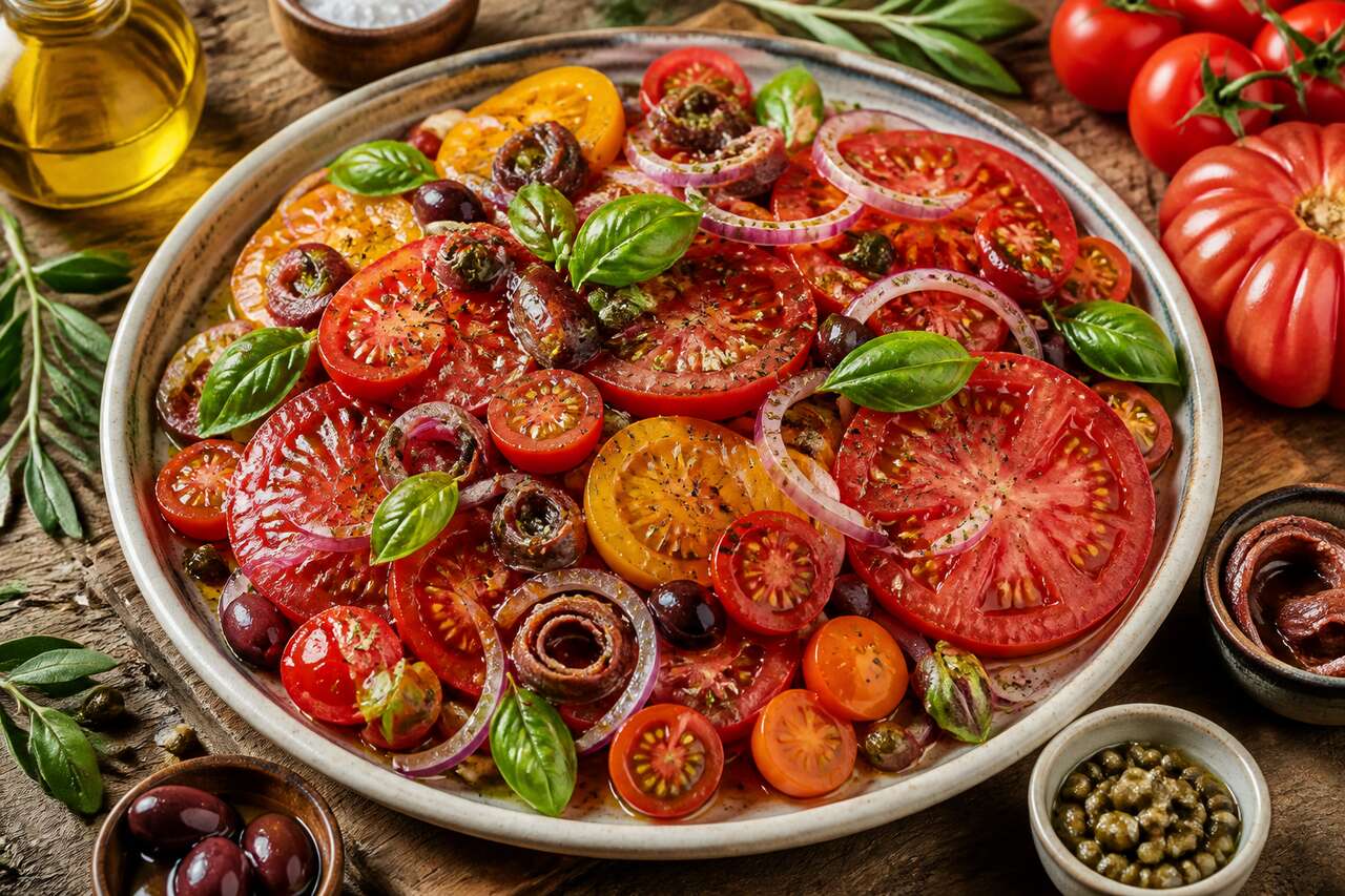 Recette italienne : salade de tomates savoureuse