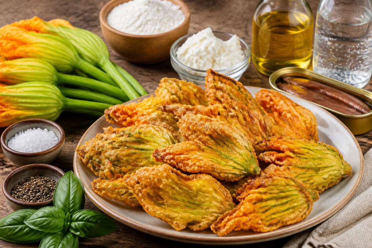 Recette de beignets de fleurs de courge italiens