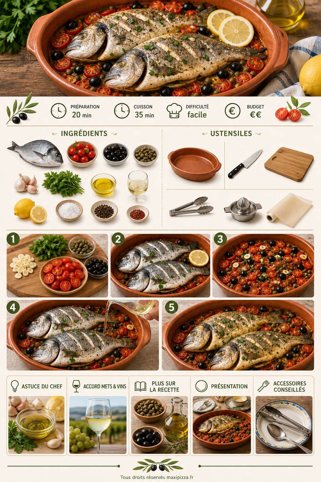 Fiche recette Recette traditionnelle de daurade des Pouilles Fiche recette Recette traditionnelle de daurade des Pouilles