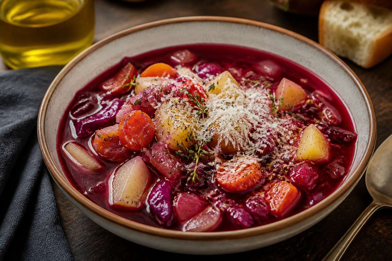 Recette italienne : soupe au chou rouge