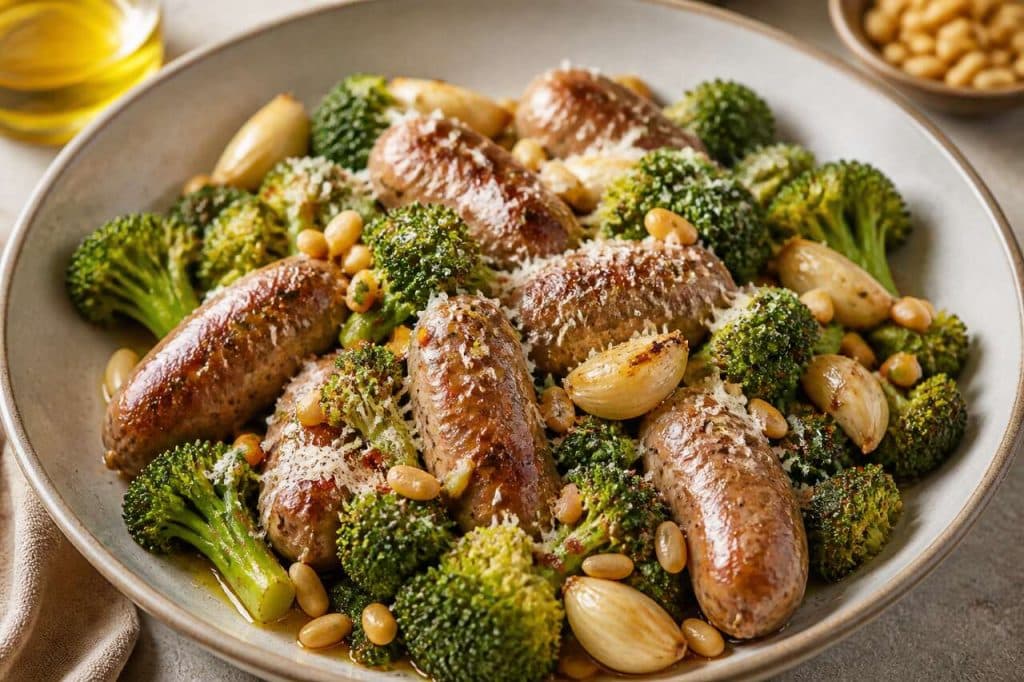 Recette italienne : brocolis et saucisses au parfum méditerranéen