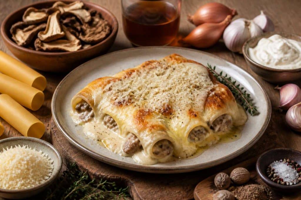 Recette de cannellonis aux cèpes