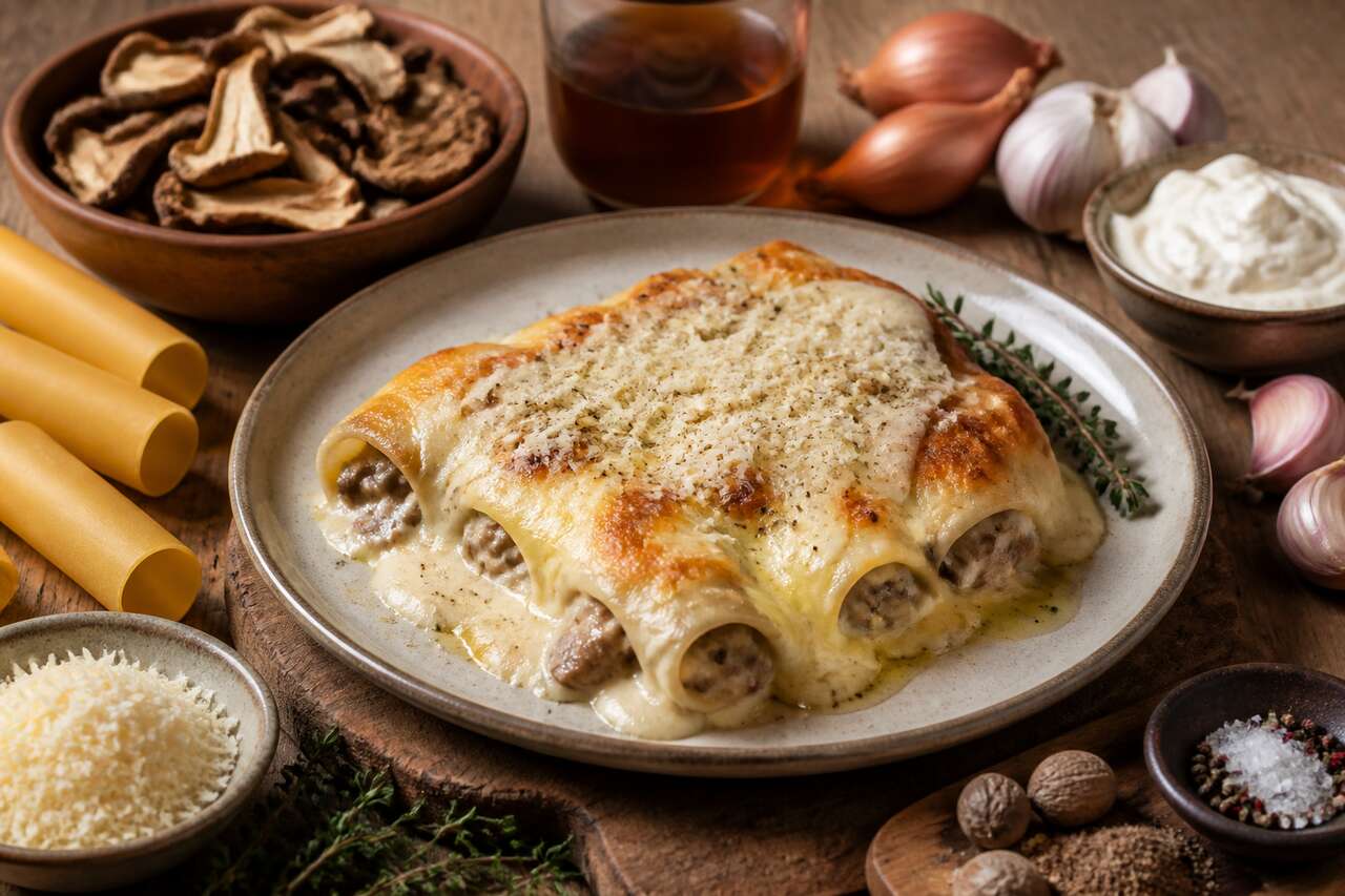 Recette de cannellonis aux cèpes