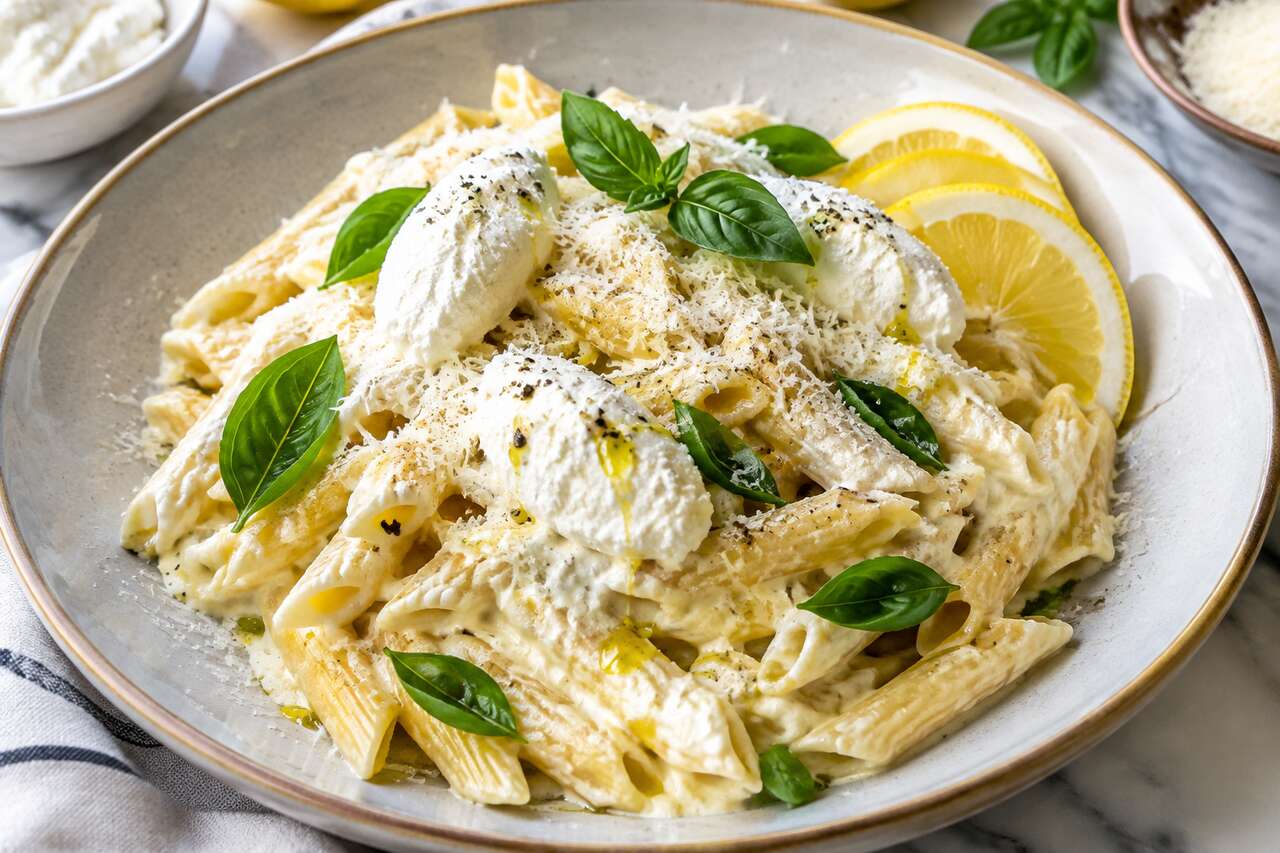 Penne à la crème de ricotta : recette italienne savoureuse
