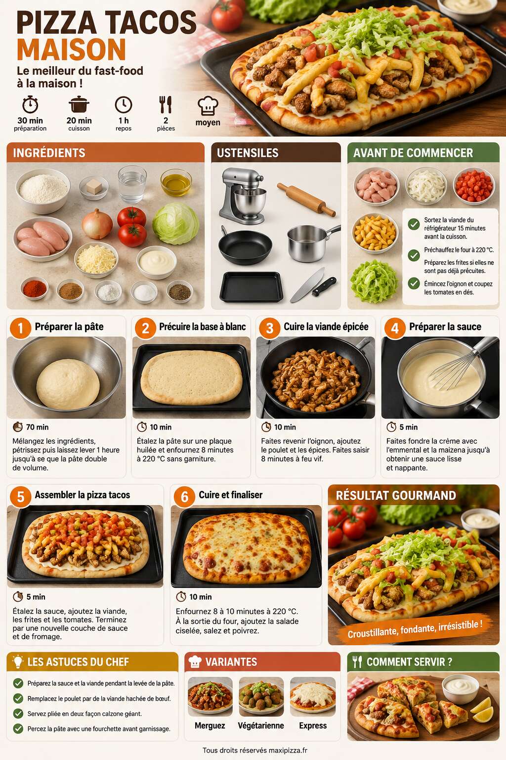 Fiche recette Recette : comment pr&eacute;parer une pizza tacos maison ?